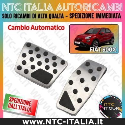 Copripedali per Fiat 500X Pedaliera in Alluminio per Cambio Automatico Sport Look