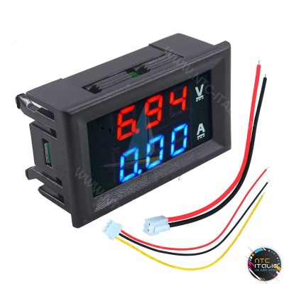 Amperometro e Voltmetro Digitale LCD Led doppio Rosso e Blu 0-100V 100A