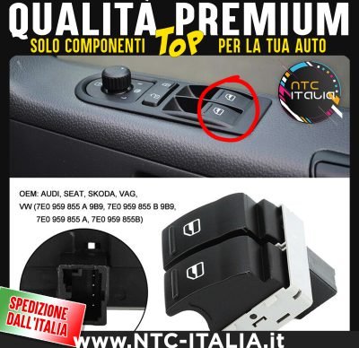 Pulsanti Alzavetri pulsantiera per VW Transporter Multivan T5 7H 7E 7J