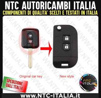 Cover Guscio Chiave a Scatto Telecomando Nissan Qashqai Juke Micra X-trail 2B