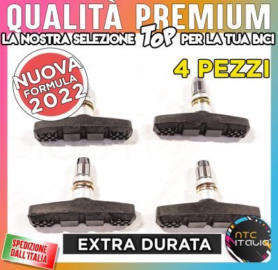 Proline 4x Pattini Freno Extra Durata Tacchetti Zigrinati per Bici MTB Bike