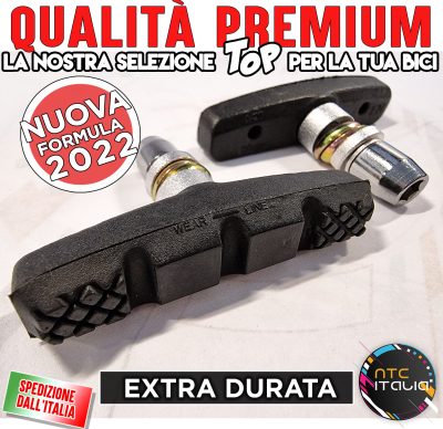 ProBike 2 Pattini Freno Extra Durata Tacchetti Zigrinati per Bici MTB Bike