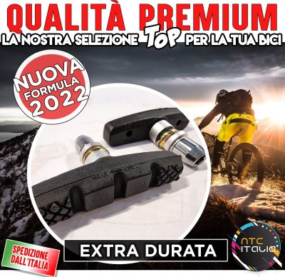 Coppia Pattini Freno con dado Extra Durata Tacchetti V 60mm per Bicicletta MTB