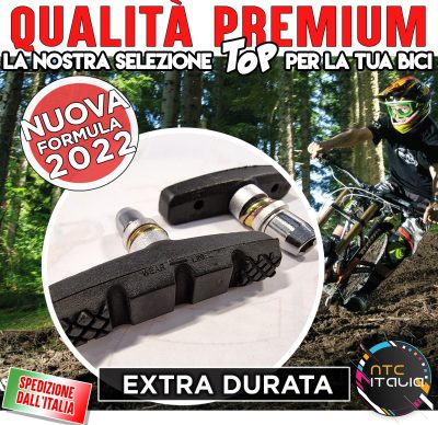Coppia Pattini Freno +dado Extra Durata Tacchetti V 60mm Bicicletta Bici MTB City