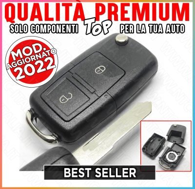 Guscio Chiave Lama Scanalata Flip 2 Tasti per VW Polo Golf Passat Seat Skoda Jetta