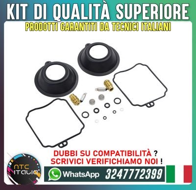 Set Riparazione + 2 Membrane Carburatore Yamaha V-Star 650 XVS650 XVS650A XVS650AT