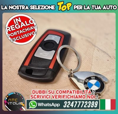 Guscio Chiave e Portachiavi BMW Serie 1 2 3 4 5 6 7 F20 F22 F30 F31 F32 X1 X5 Logo