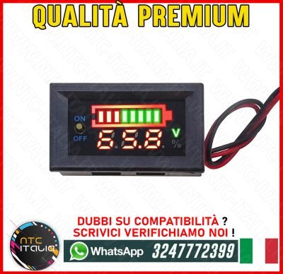 Indicatore di Carica 16S 60V Voltmetro per batterie Li-ion Piombo Acido