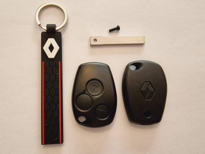 Ricambio Chiave 3 Tasti Lama VA6 + Portachiavi per Renault Dacia Opel Nissan