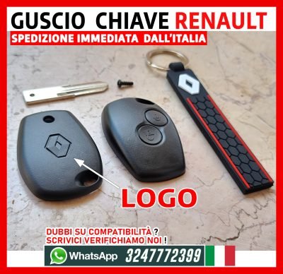 Guscio Chiave 2 tasti Lama VAC-102 + Portachiavi per Renault Opel Nissan Dacia