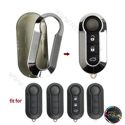 Cover Chiave Guscio per Fiat 500 Punto EVO Panda Bravo Cromato 3 Tasti
