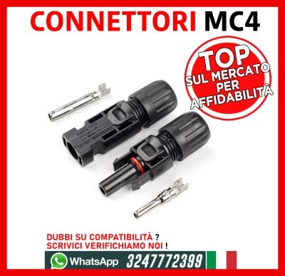 2pz / 1coppia Connettore 30A Maschio Femmina per Pannelli Solari Fotovoltaici