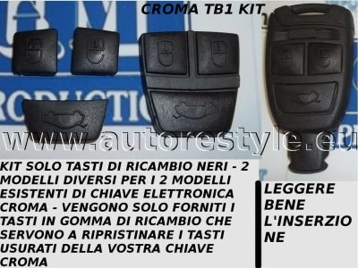 Gommino Tasti Plastica per 2 Modelli Chiave Telecomando Fiat Croma Leggere Bene