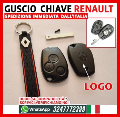 Cover Chiave 3 Tasti Lama VA6 + Portachiavi per Renault Dacia Opel Nissan