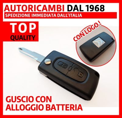Cover guscio Chiave 2 Tasti Lama NE72 con alloggio batteria per Peugeot Citroen