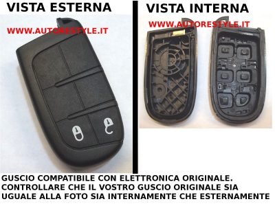 Cover Guscio 2 Tasti per Chiave Telecomando Fiat Freemont Solo SE Uguale A Foto