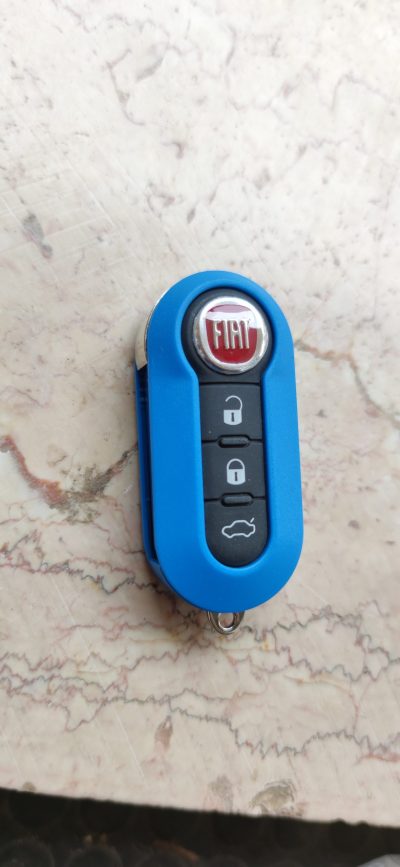 Guscio Chiave Fiat 500 500L Panda Punto Bravo Stilo Ciano + Logo