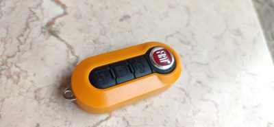 Guscio Chiave Fiat 500 500L Panda Punto Bravo Stilo Black Orange + Logo