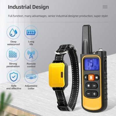 Collare e Telecomando 800 m per Addestramento Cani Beep + Scossa Display LCD