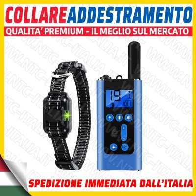 Collare + Telecomando 800m Addestramento Cani Vibrazione+Scossa+Beep IP67