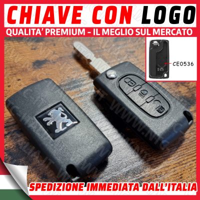 Guscio Chiave 3 Tasti con vano batteria e Lama406 per Citroen e Peugeot Universale