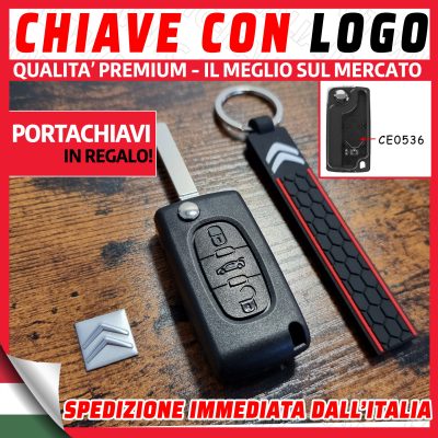 Guscio Chiave 3 Tasti +vano batteria Citroen C2 C3 C4 C5 C6,Peugeot 207 307 308 407