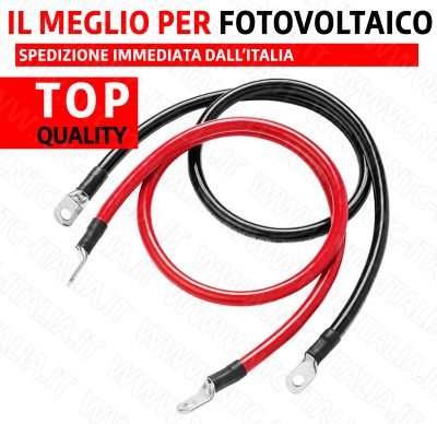 Cavi in rame per batteria inverter pannelli fotovoltaici 4AWG 50cm Alta Qualita