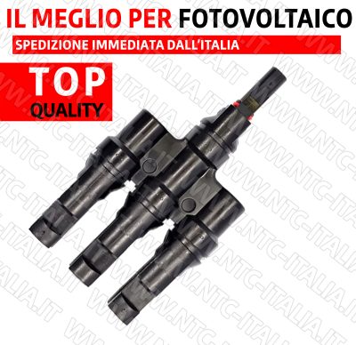 Sdoppiatore triplo a T Connettore diramazione tripla per cavi solari fotovoltaici