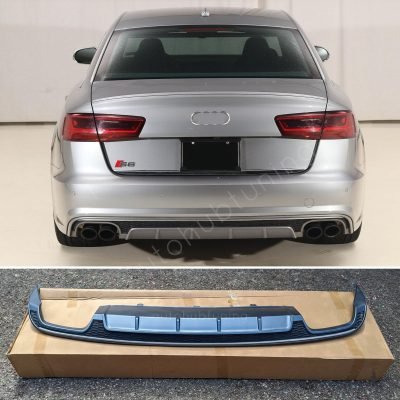 Diffusore Posteriore Silver S6-LOOK per Audi A6 4G C7 2015-2018 per Paraurti Standard (non S-Line)