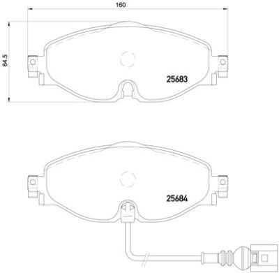 4 pezzi Pastiglie Freno Anteriore Audi A3 Q3 TT Seat Ateca Leon