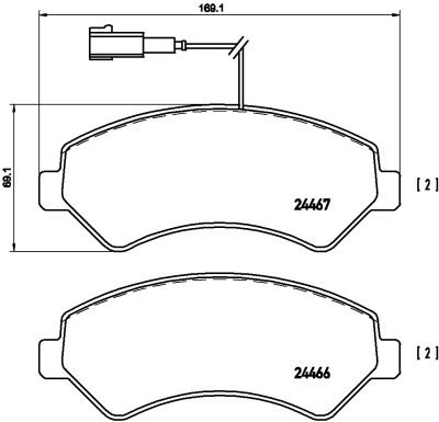 1050068 Kit pastiglie freno a disco ant adatto a Fiat-Lancia-Opel
