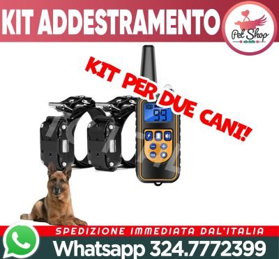 3 Collari + Telecomando 800m Kit Addestramento per 3 Cani Scossa Elettrica LCD