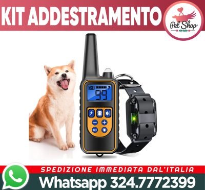 3 Collari + Telecomando 800m Kit Addestramento per 3 Cani Scossa Elettrica LCD