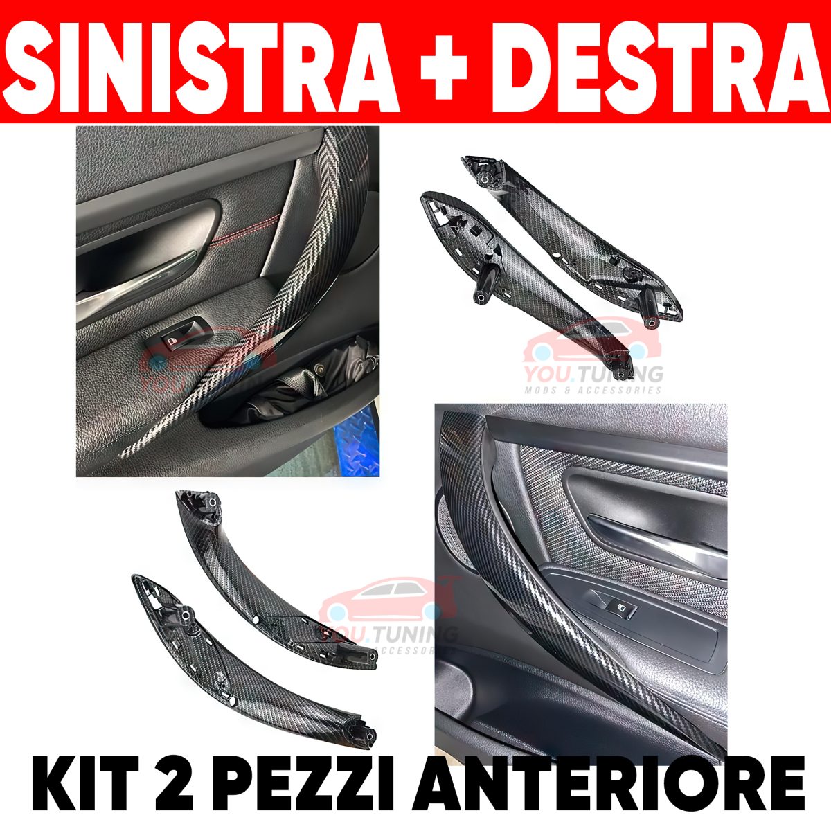 Kit 2 Maniglie Posteriori Sinistra+Destra per BMW Serie 3 F30 F31 F34 F80 M3 GT
