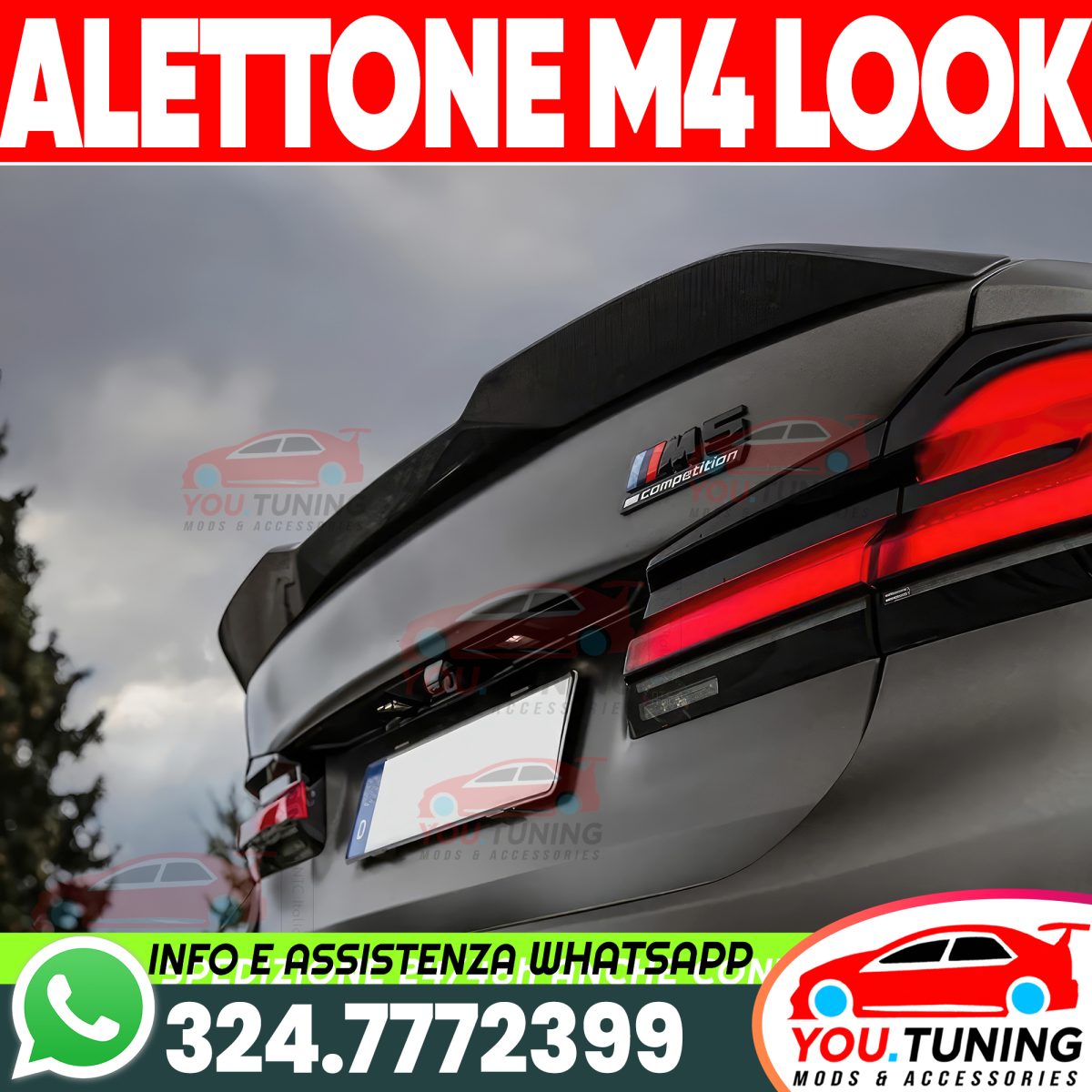 Alettone Spoiler Posteriore BMW Serie 5 G30 E90 Look *M4*