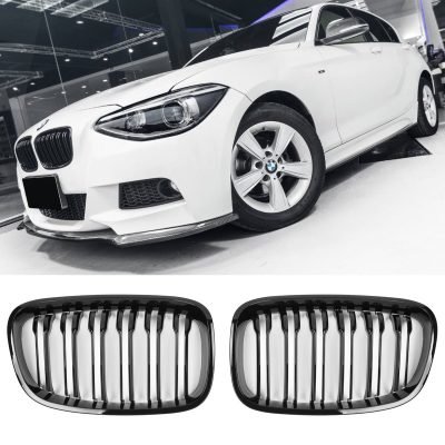 Per BMW Serie 1 F20 F21 Fino A 15 Griglia del Radiatore Doppia Staffa Nera Lucida