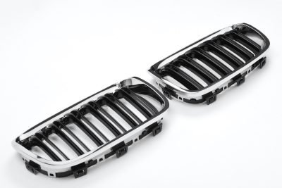 A BMW Serie 1 F20 F21 Fino A 15 Griglia Radiatore Doppia Barra Cromata Nera
