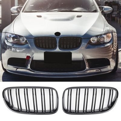 A BMW Serie 3 E92 E93 10-13 Sport Griglia Doppia Barra Nero Lucido