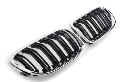 Per BMW Serie 3 E92 E93 10-13 Griglia Doppia Barra Cromata Nera