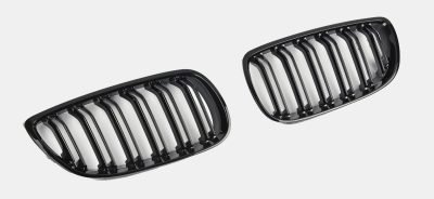 Per BMW Serie 3 E92 E93 06-10 Griglia Doppia Staffa Nero Lucido