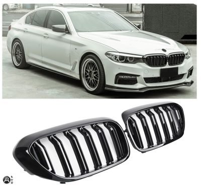 Per BMW Serie 5 G30 G31 Griglia del Radiatore Doppia Staffa Nero Lucido