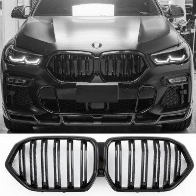 Per BMW X6 G06 Griglia del Radiatore Doppia Staffa Nera Lucida