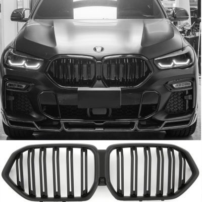 Per BMW X6 G06 Griglia del Radiatore Doppia Staffa Nera Opaco