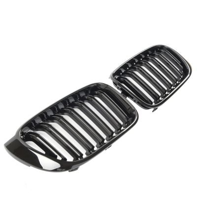Per BMW X3 X4 F25 F26 Griglia del Radiatore Doppia Striscia Nera Lucida