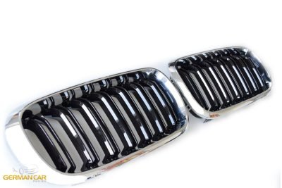 A BMW X5 X6 F15 F16 Sport Griglia Radiatore Doppia Striscia Cromata Nera