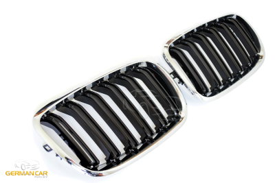 A BMW X5 X6 E70 E71 Sport Griglia Radiatore Doppia Striscia Cromata Nera