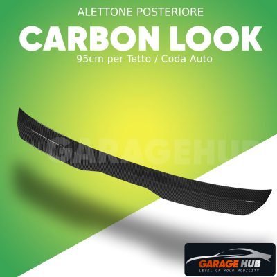 Alettone Spoiler 95cm Posteriore Tetto / Coda Universale in Fibra di Carbonio
