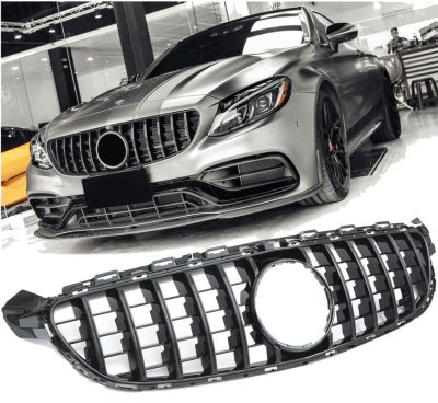 Griglia per Mercedes W205 C205 C63 AMG Panamericana Nero Lucido