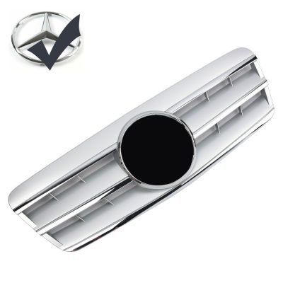 Griglia sportiva per Mercedes C208 A208 CLK cromata argento AMG Look