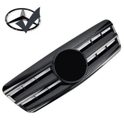 Griglia sportiva per Mercedes C208 A208 CLK nero lucido AMG Look